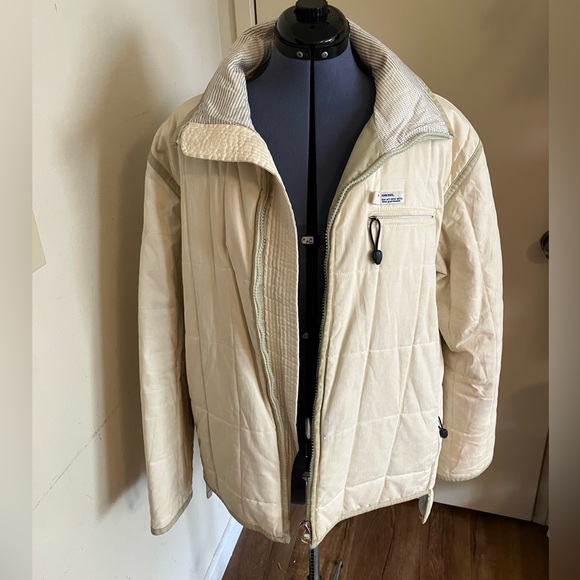 Vintage Retro Men’s Diesel Winter Coat Jacket Off White Sz L